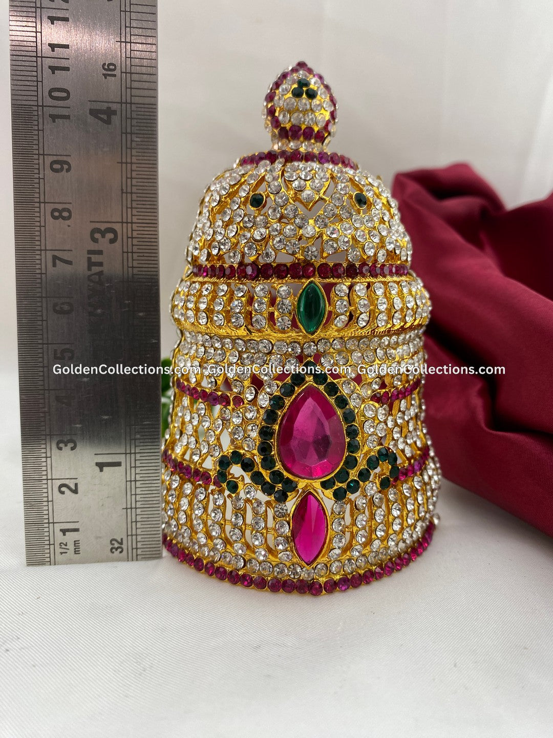 Sacred Jewellery Crown for Goddess Idol - GoldenCollections DGC-132 2