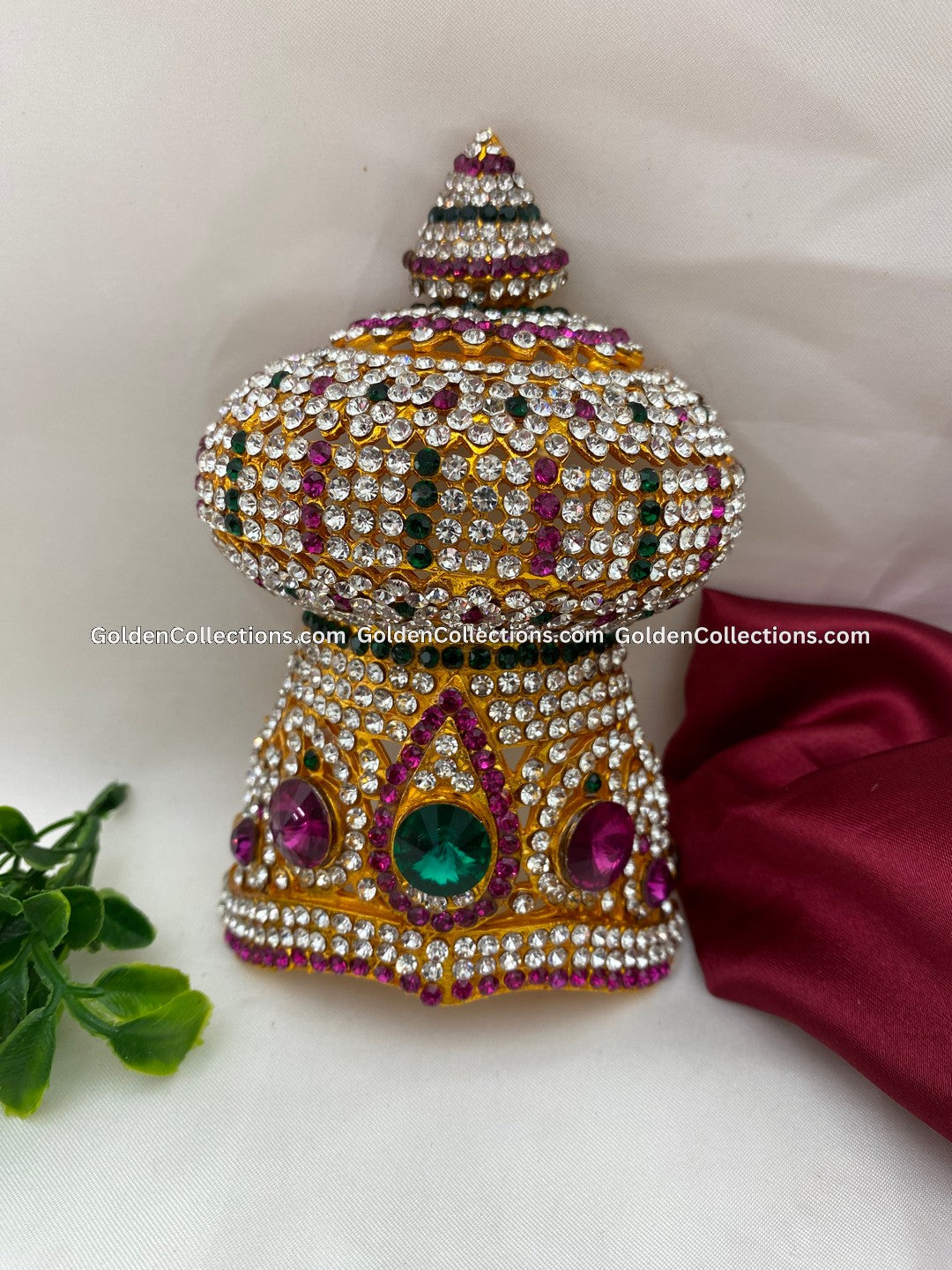 Sacred Jewellery Crown for Hindu Deity - GoldenCollections DGC-079