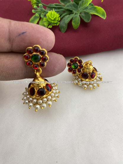 Shop Bharatanatyam Kempu Earrings - GoldenCollections BJE-026 2