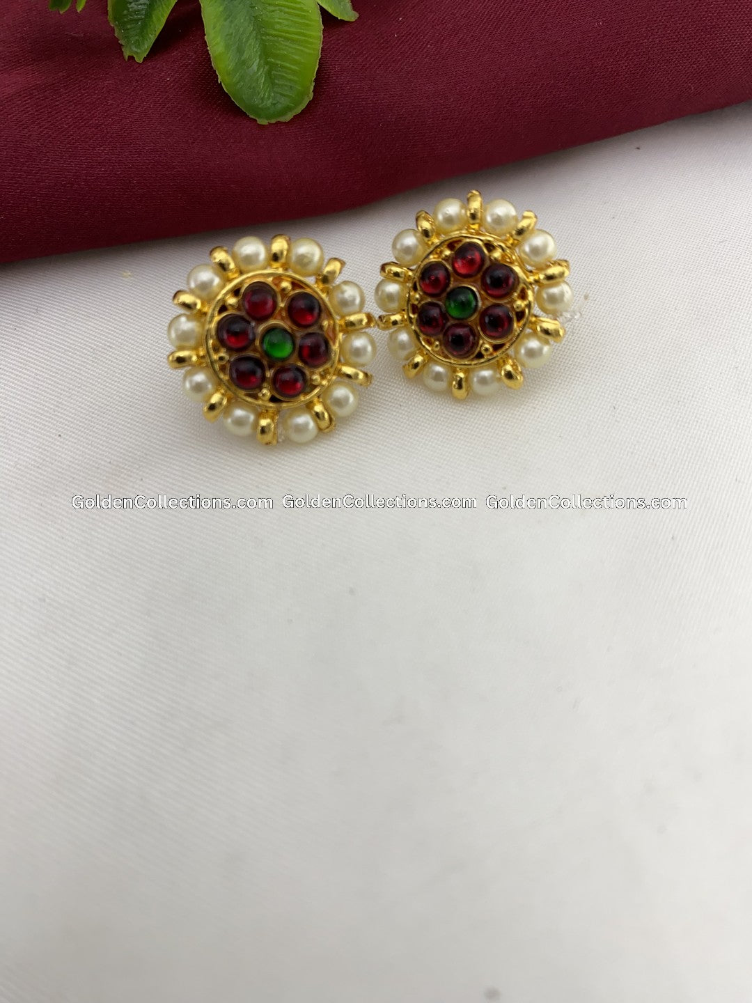 Temple Kempu Earrings - GoldenCollections BJE-008 2