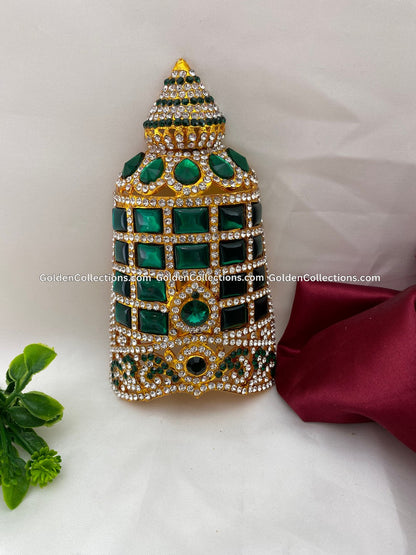 Traditional Indian Crown Mukut for Deity - GoldenCollections DGC-046