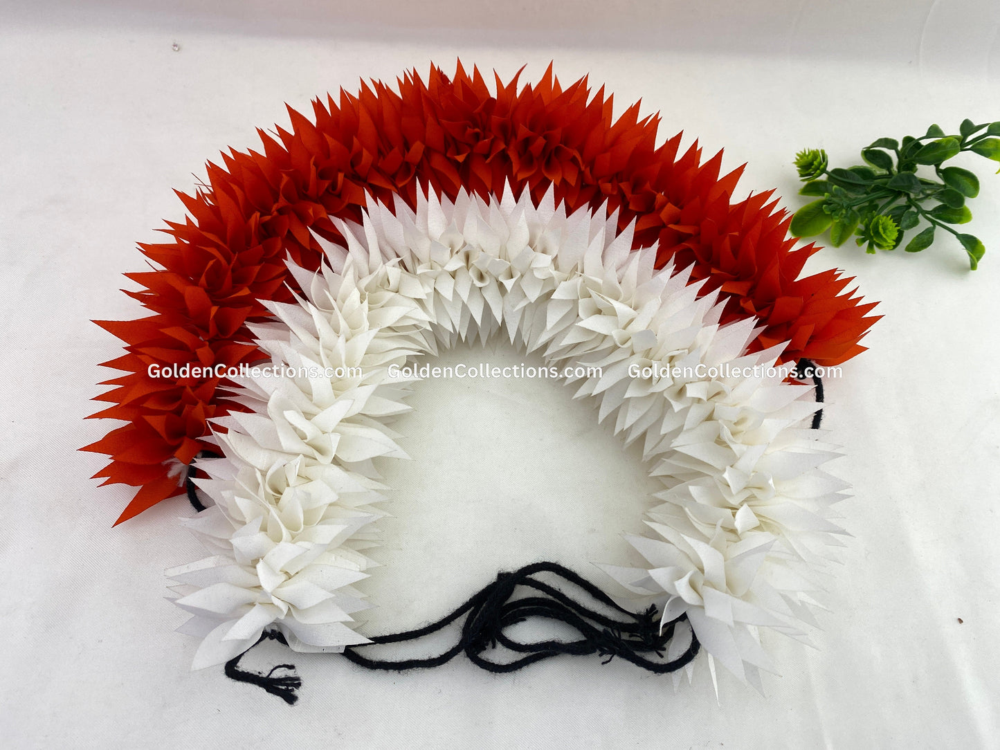 White and Orange Bharatanatyam Dance Flowers - BDF-002